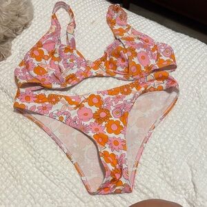 Floral Pink and Orange bikini